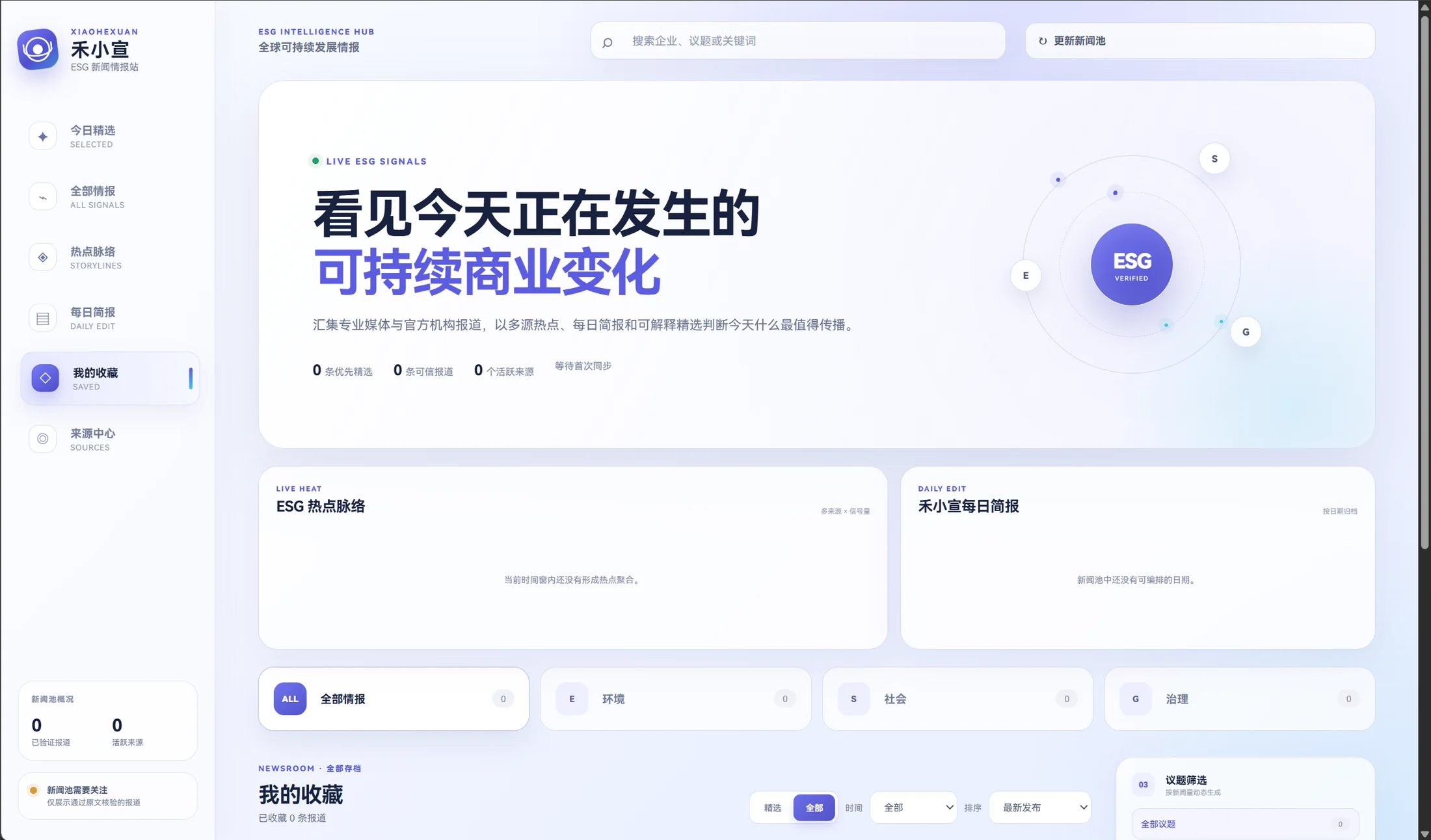 禾小宣 ESG 情报站界面