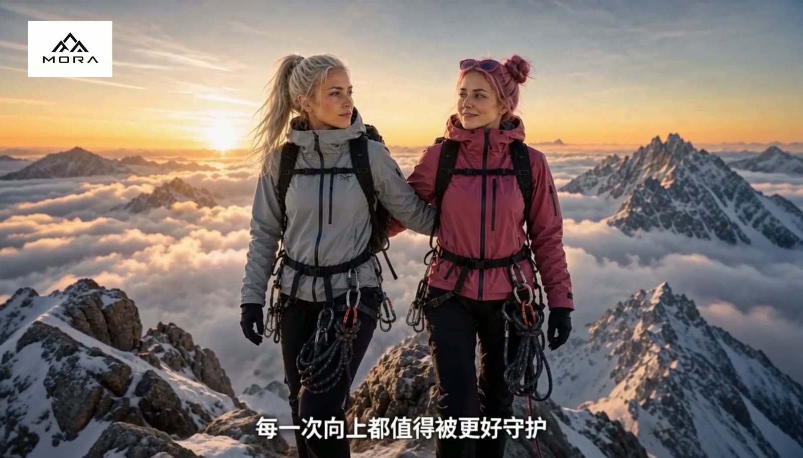 攀登者在高海拔环境继续向上