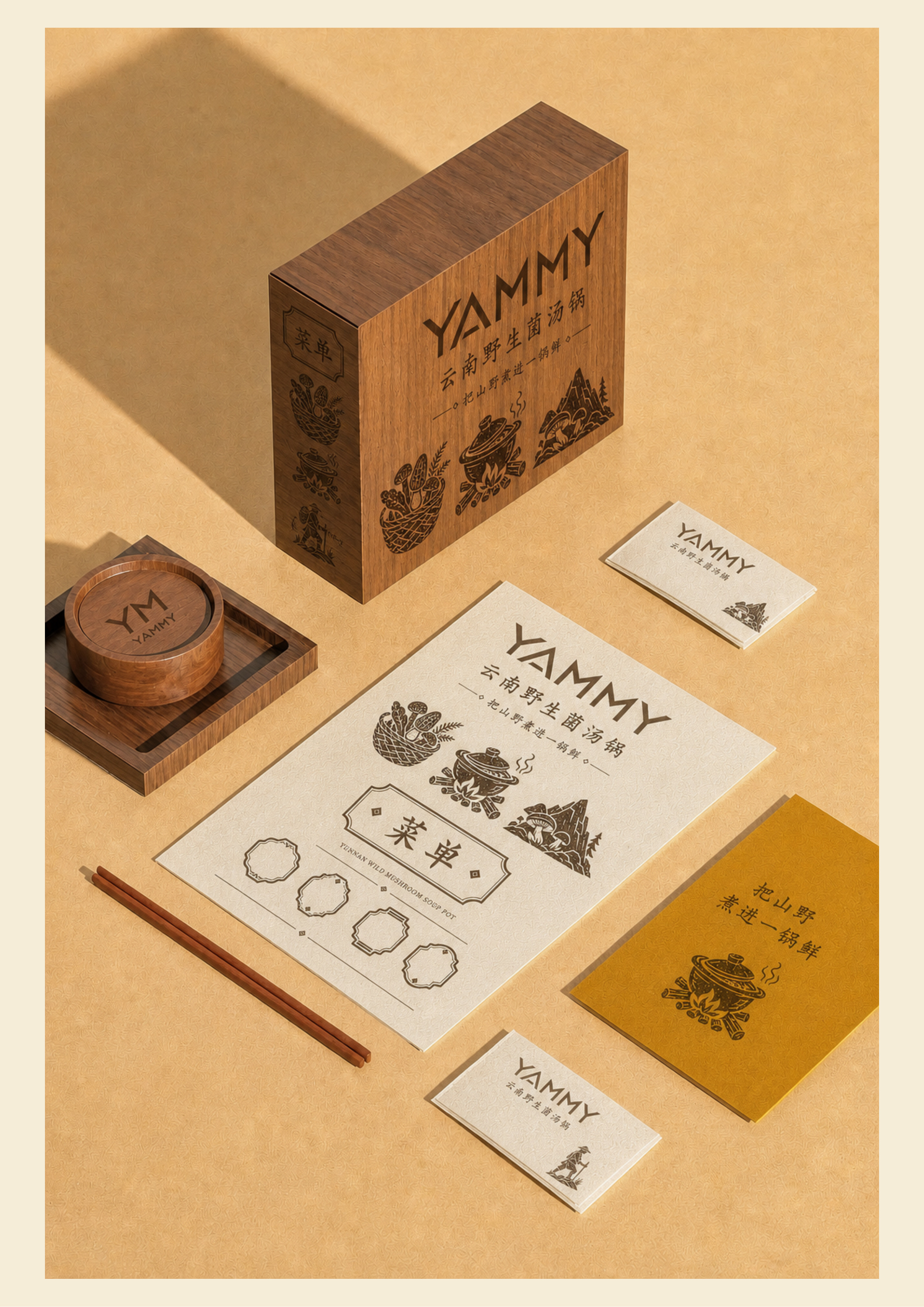 云南野生菌汤锅品牌图形延展