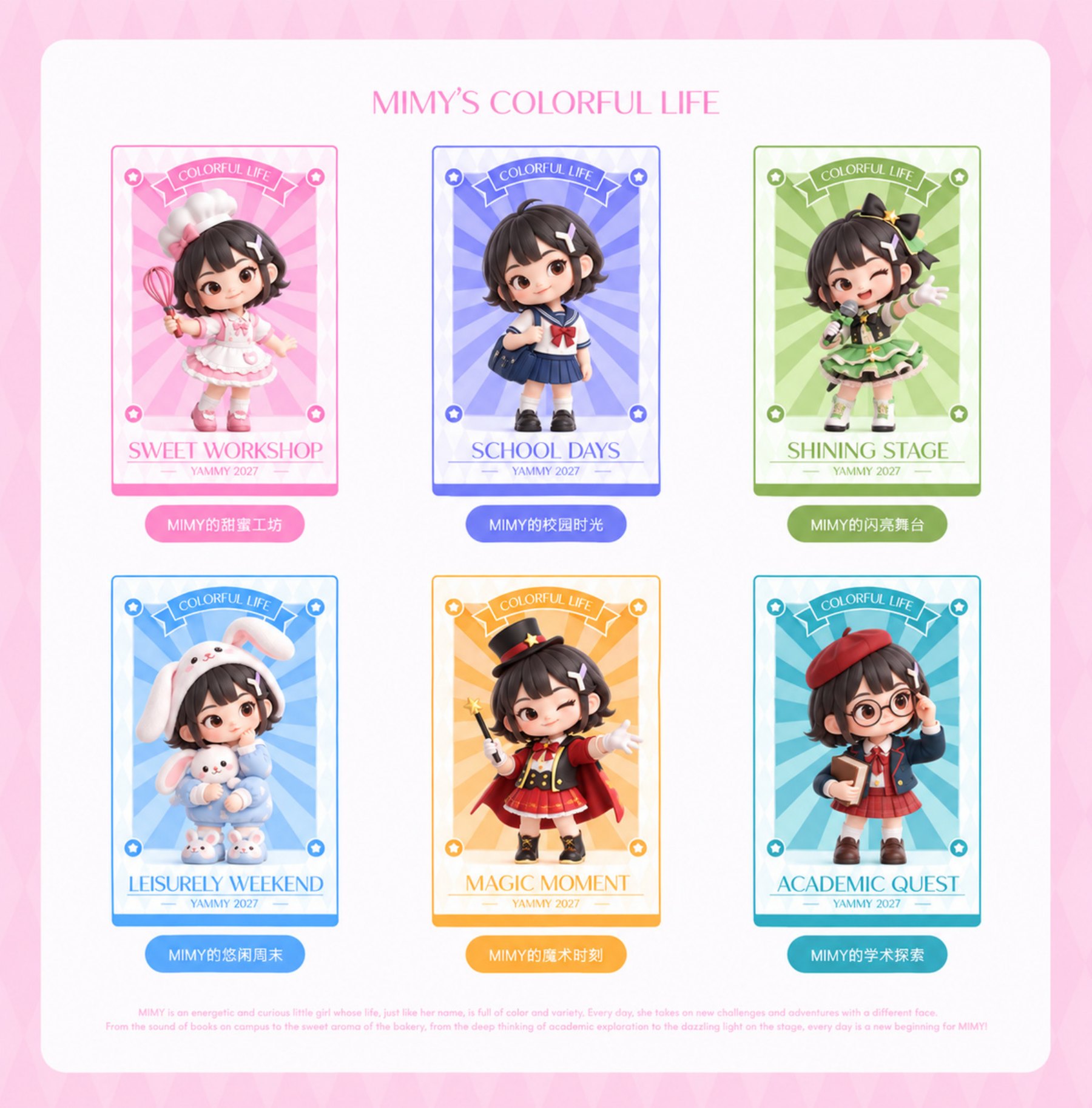 MIMY 女孩生活方式角色与多彩形态