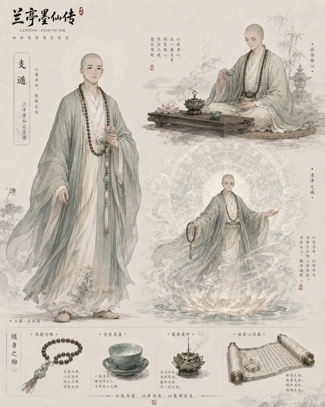 兰亭墨仙传支道林角色概念设定