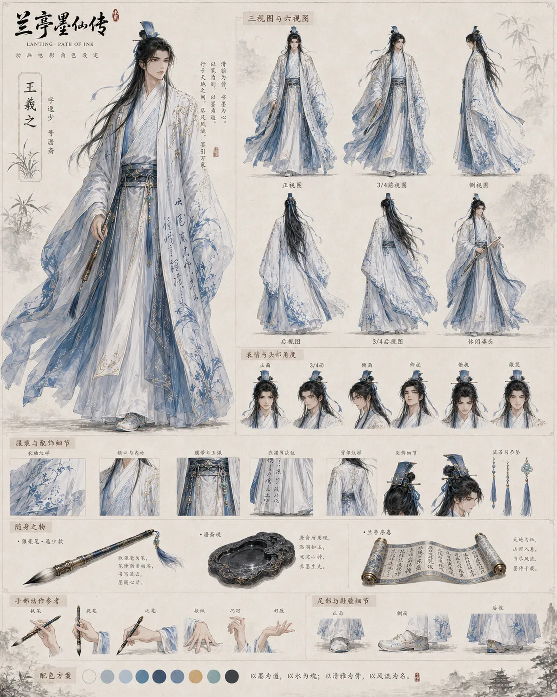 王羲之角色转面设定